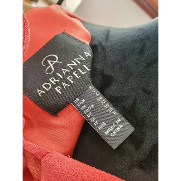 Adrianna Papell Women Solid Cora Polyester Short Sleeve Knee Length Dress Size 2 - Picture 8 of 10